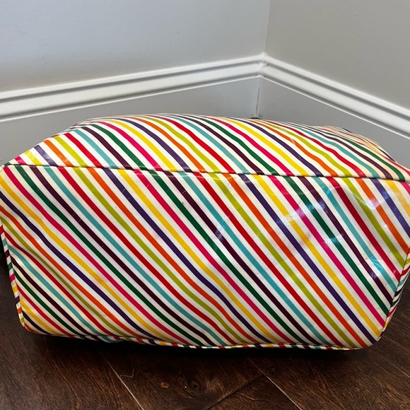 Kate Spade Multicolor Diagonal Stripe Diaper Bag with Black Handles - Picture 4 of 15